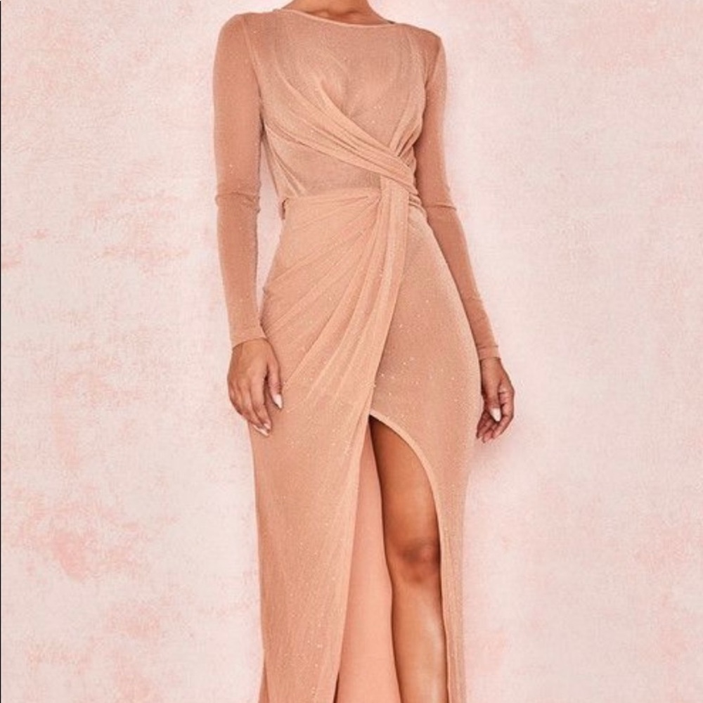 Tan sheer house of Cb Dress